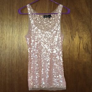Vanity Pink Sequin Tank Top Size Small